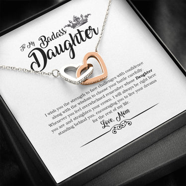 To My Badass Daughter - Birthday Gift For Daughter From Mom, Daughter Necklace from Mom, Daughter Birthday Jewelry